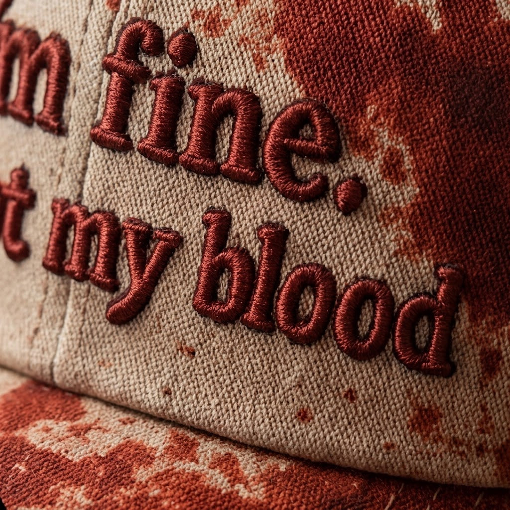 I'm Fine Not My Blood Funny Hat - Image 5