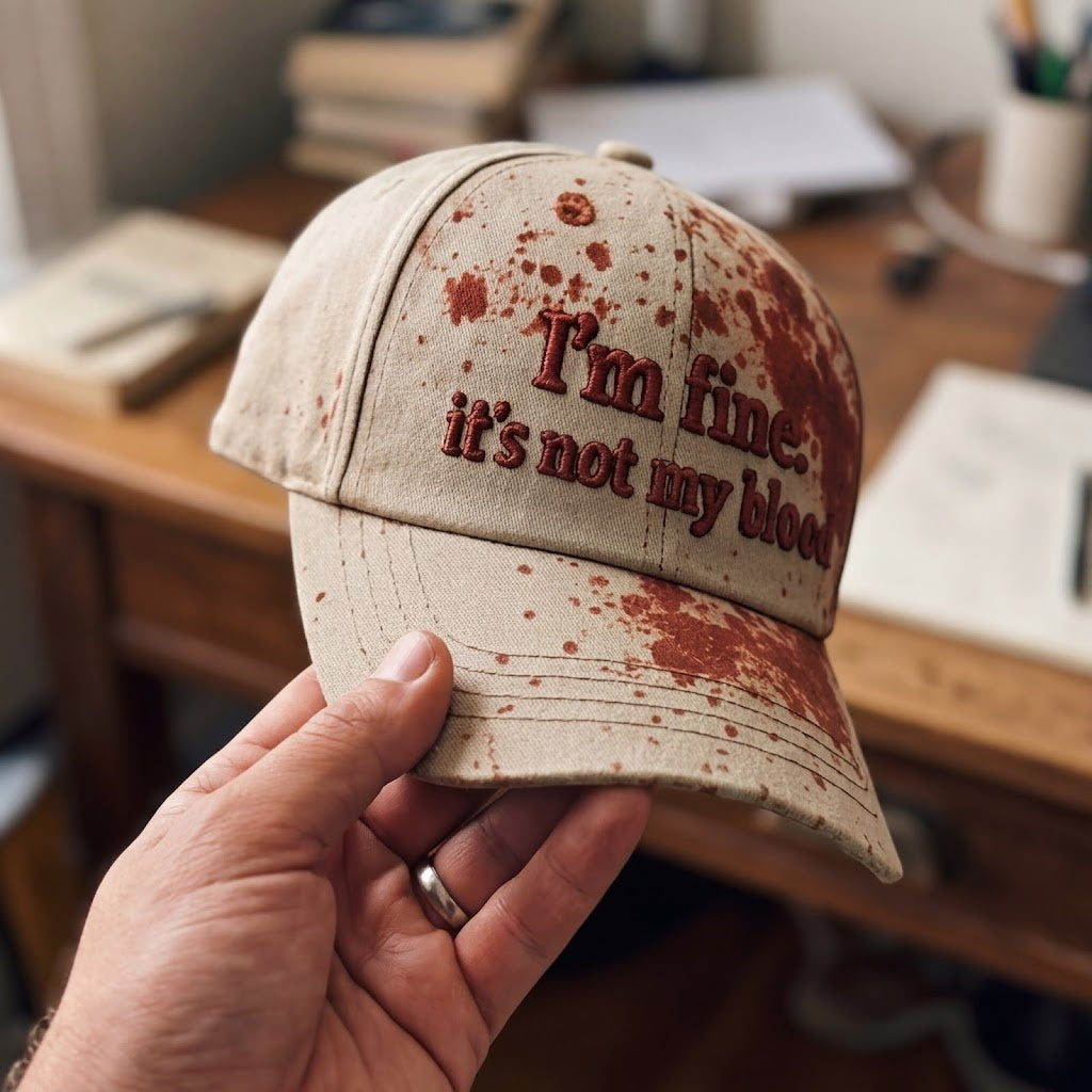 I'm Fine Not My Blood Funny Hat - Image 3