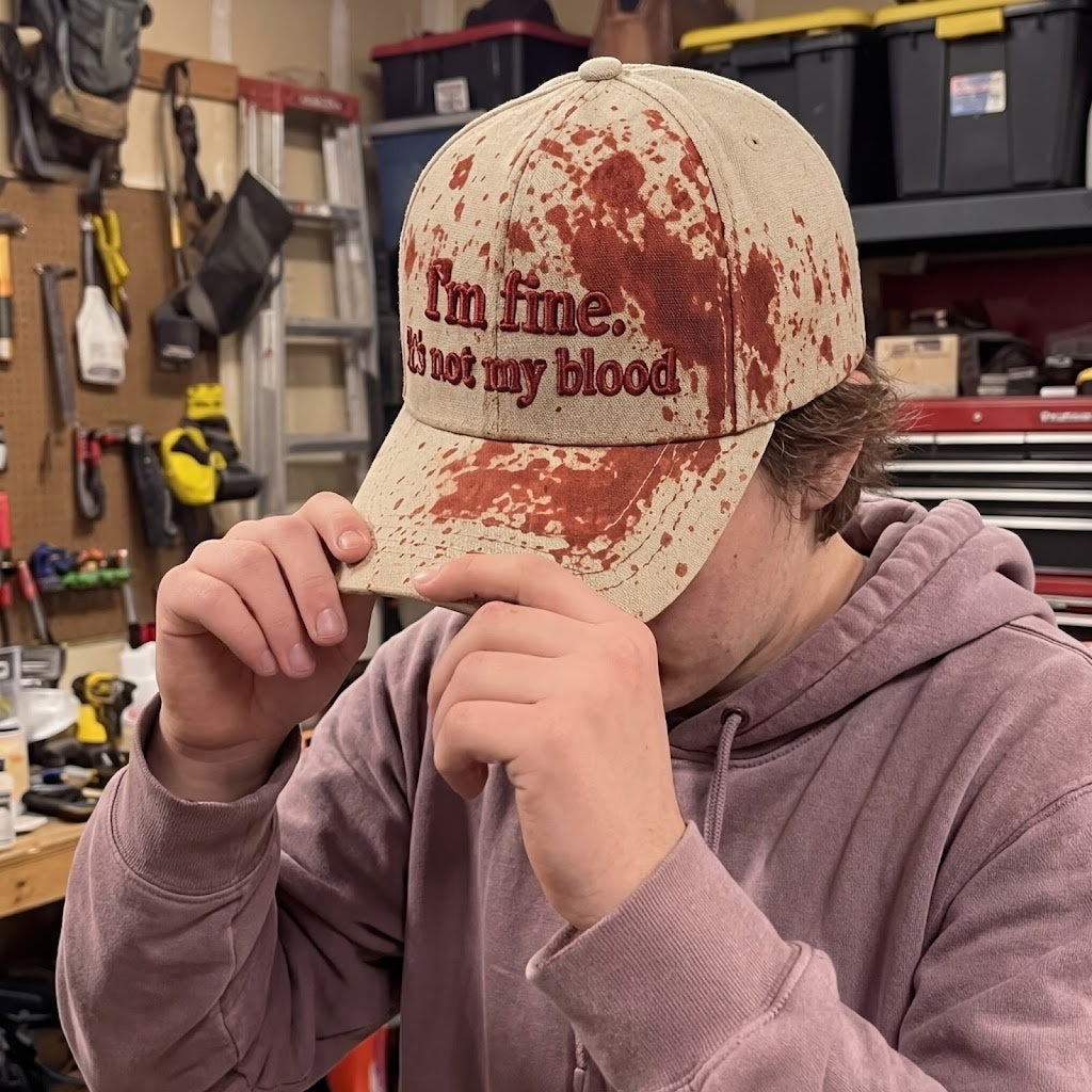I'm Fine Not My Blood Funny Hat - Image 4