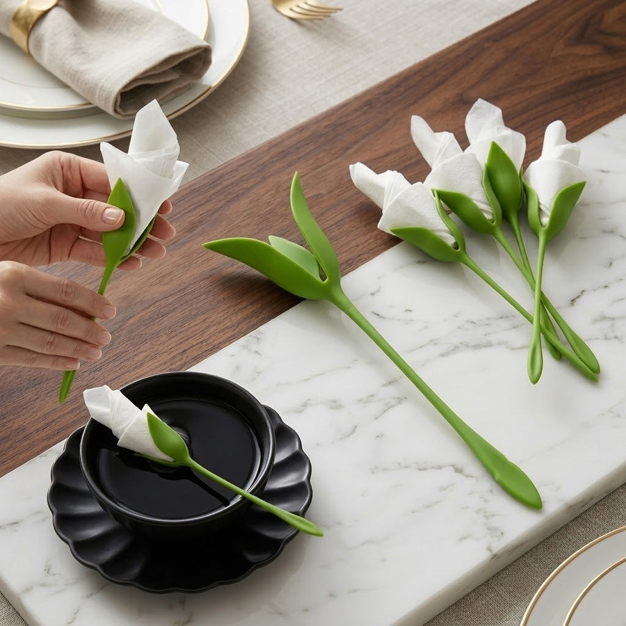 Lily Flower Napkin Tissue Holder Set - Image 0