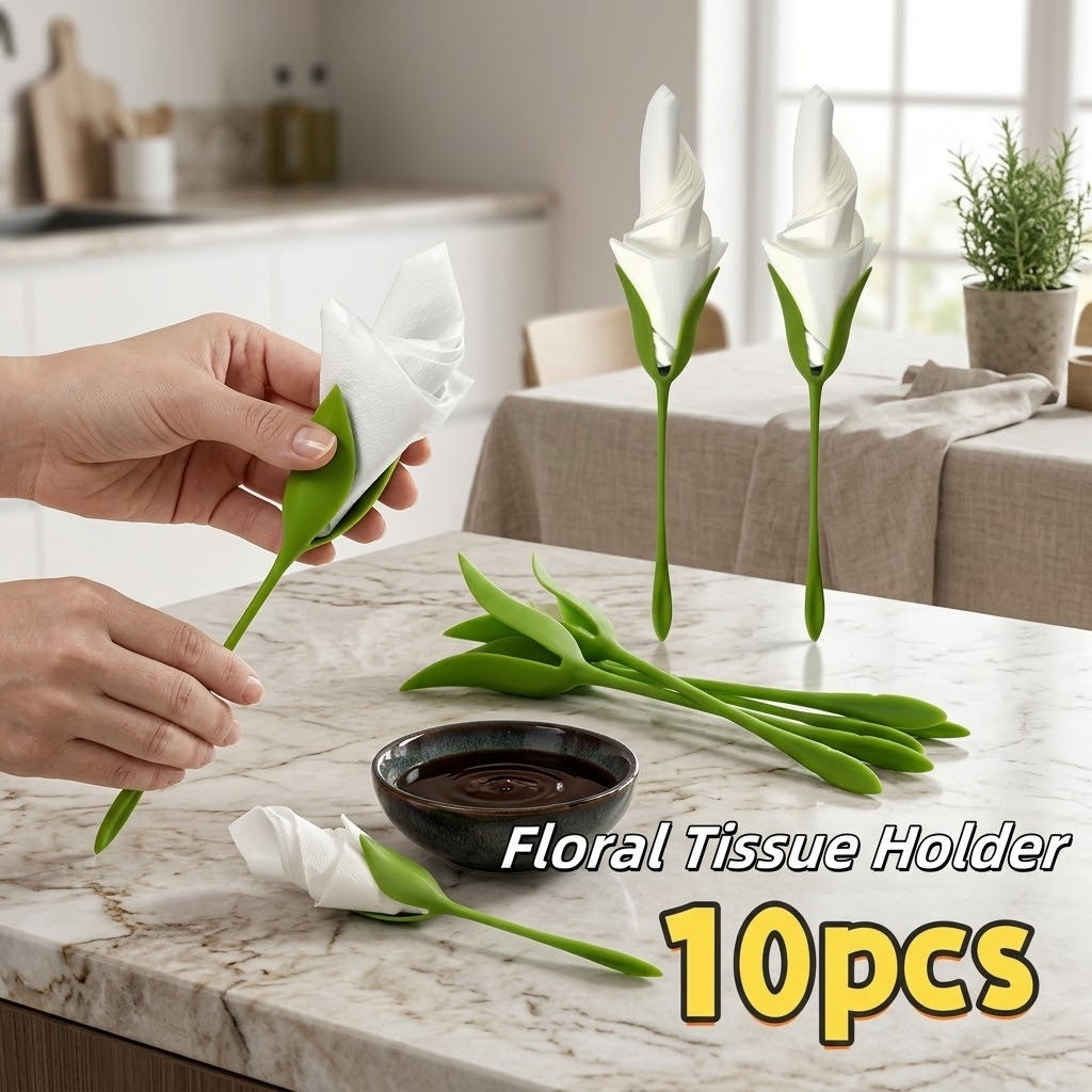 Lily Flower Napkin Tissue Holder Set - Image 1
