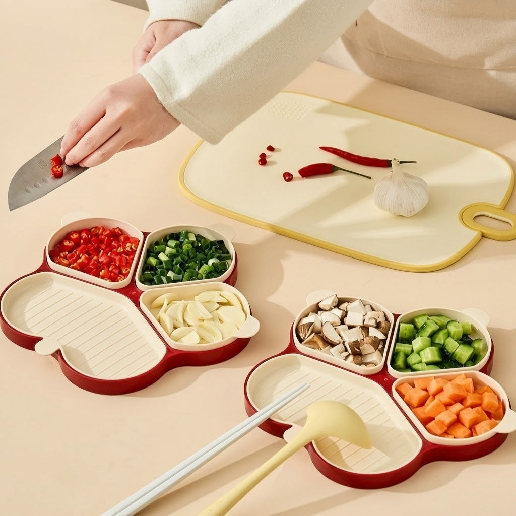 Flower-Shaped Divided Food Tray - Image 1