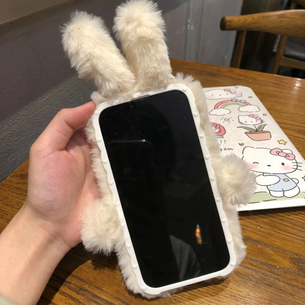 3D Cartoon Fluffy Bunny Cute iPhone Case - Image 3