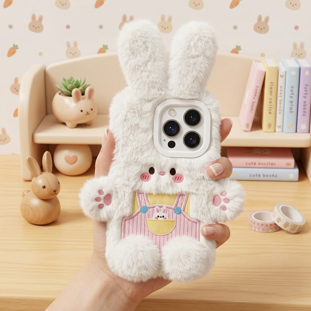 3D Cartoon Fluffy Bunny Cute iPhone Case - Image 4