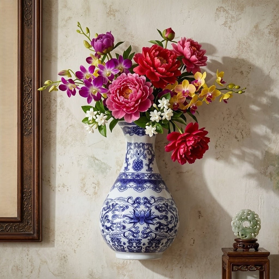 Vasello Blue Decorative Wall Mounted Vase - Image 0