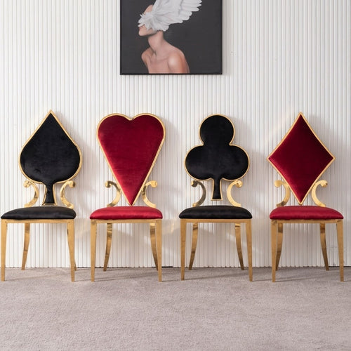 Luxury Stainless Steel Game Cards Dining Chair - Image 0