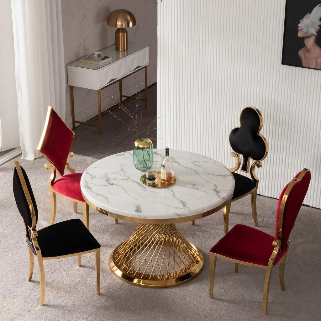 Luxury Stainless Steel Game Cards Dining Chair - Image 9
