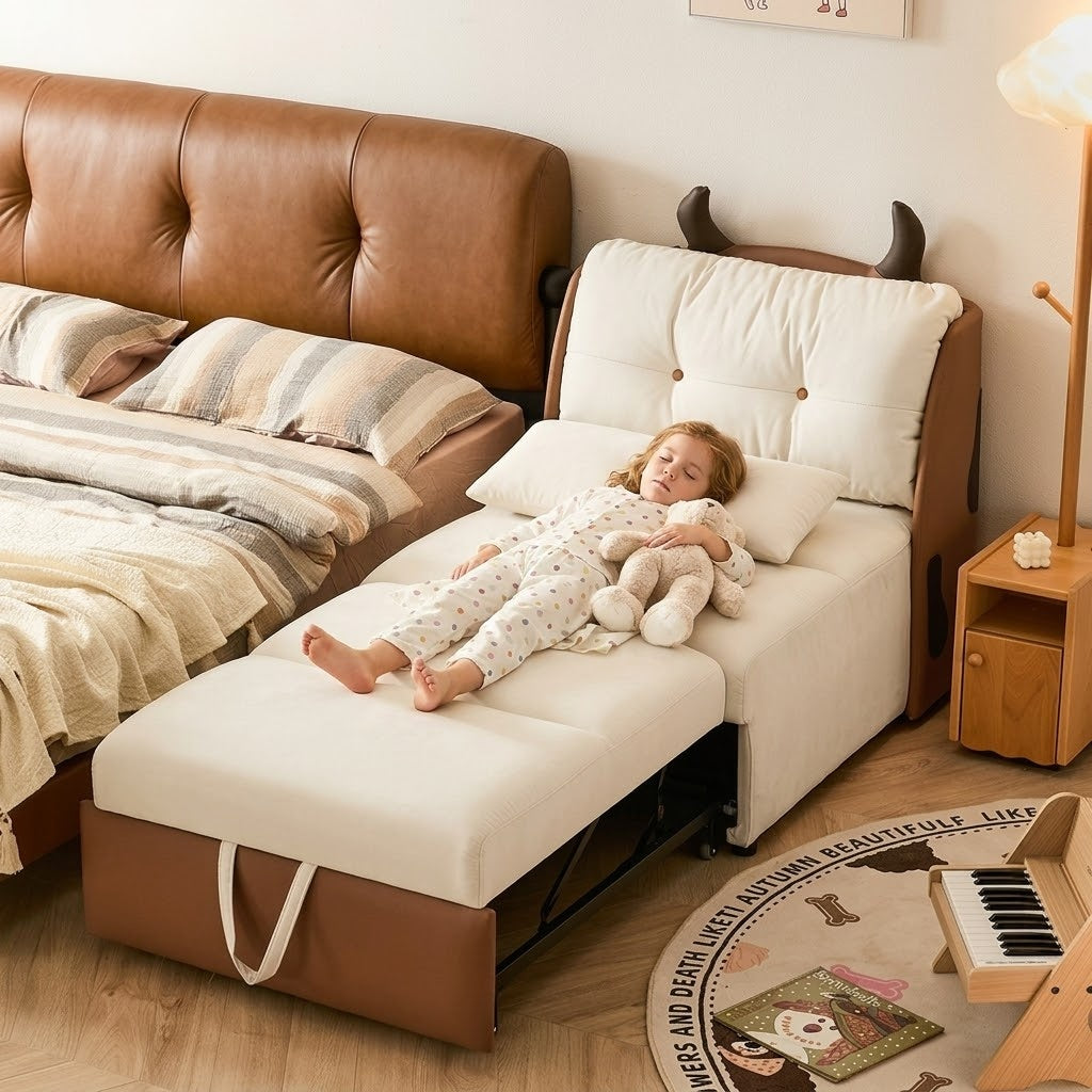 DairyDream Cute Tufted Convertible Lounge Sofa Bed - Image 9