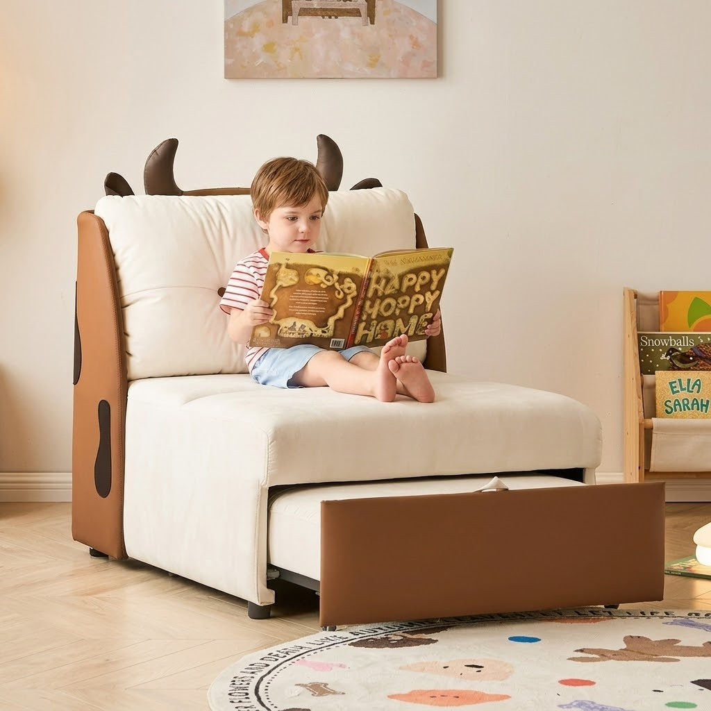 DairyDream Cute Tufted Convertible Lounge Sofa Bed - Image 8