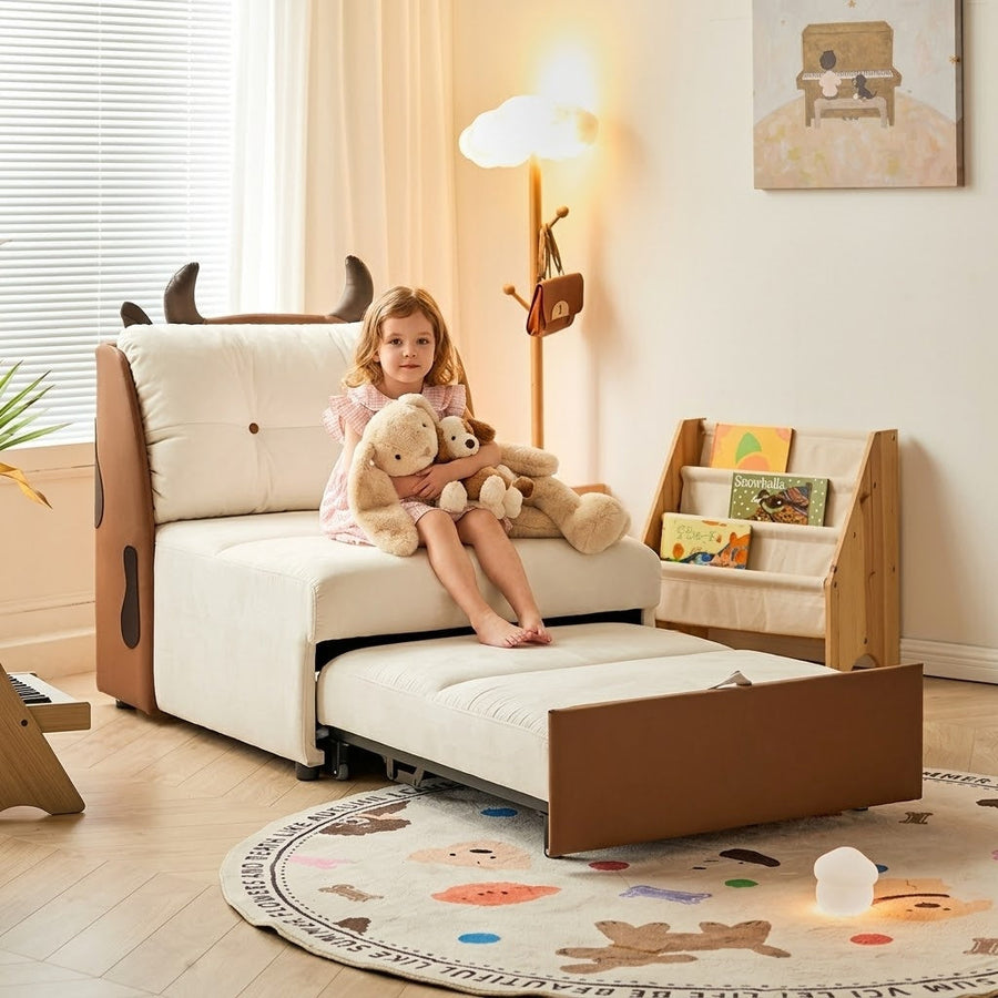 DairyDream Cute Tufted Convertible Lounge Sofa Bed - Image 1