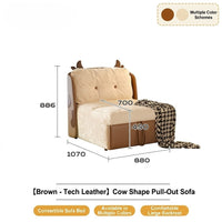 DairyDream Cute Tufted Convertible Lounge Sofa Bed - Image 4