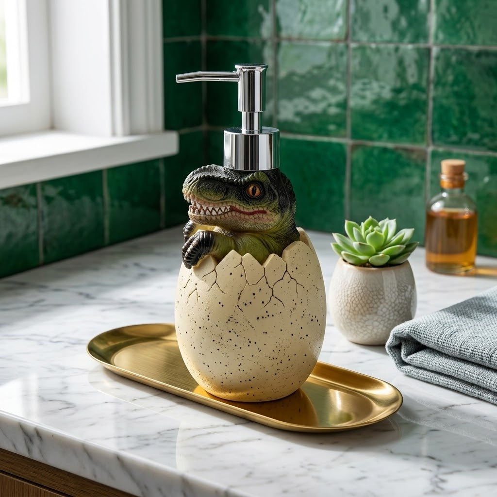 Cartoon Dinosaur Egg Refillable Soap Dispenser - Image 0