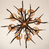 Rustic Antler Black Shade Ceiling Chandelier - Image 4