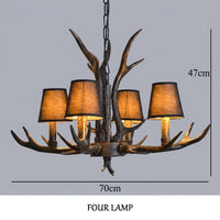 Rustic Antler Black Shade Ceiling Chandelier - Image 10