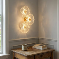 Fiorella Textured Glass Flower Wall Sconce Lamp - Image 2