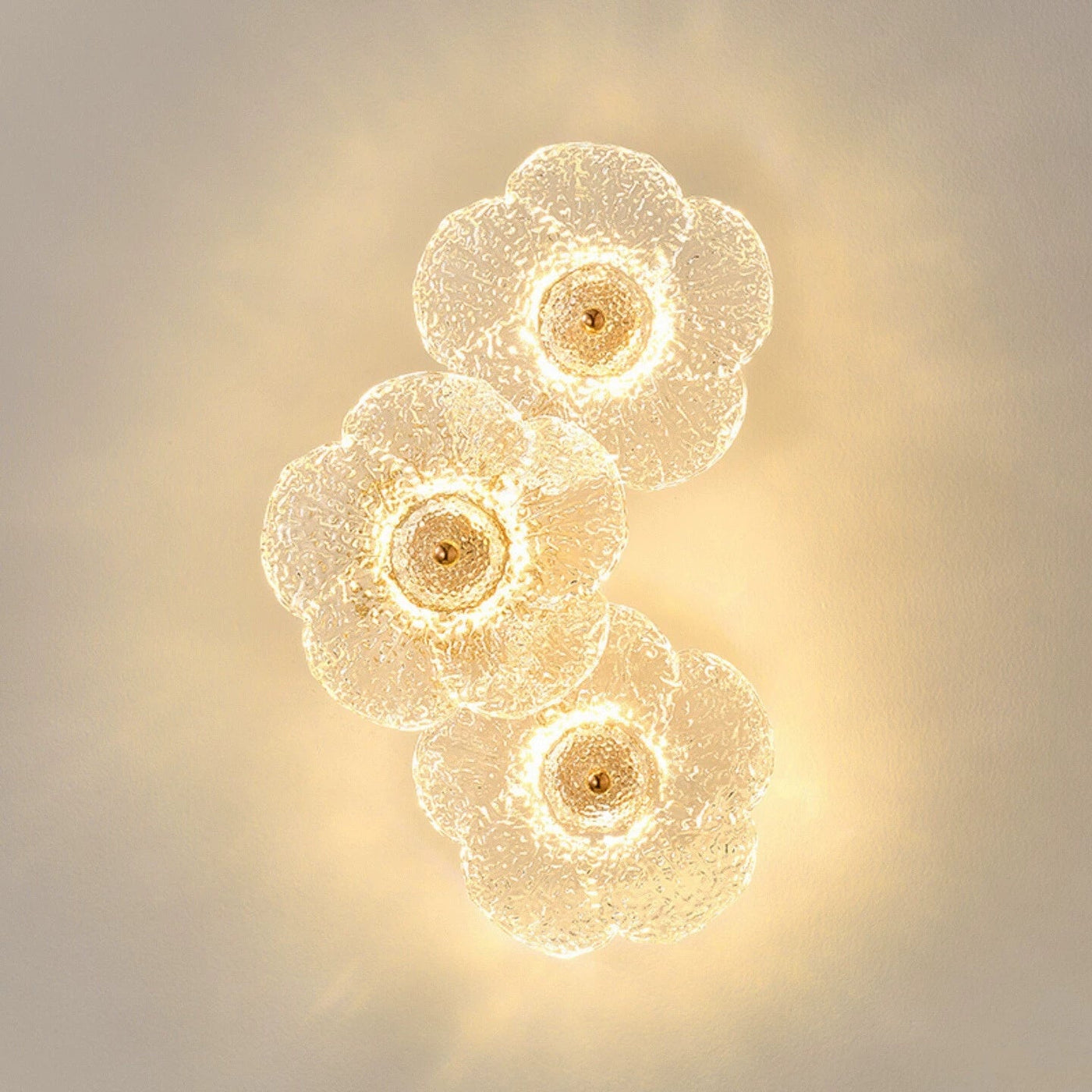 Fiorella Textured Glass Flower Wall Sconce Lamp - Image 1