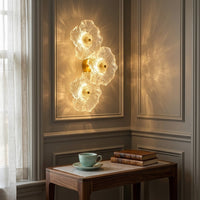 Fiorella Textured Glass Flower Wall Sconce Lamp - Image 6