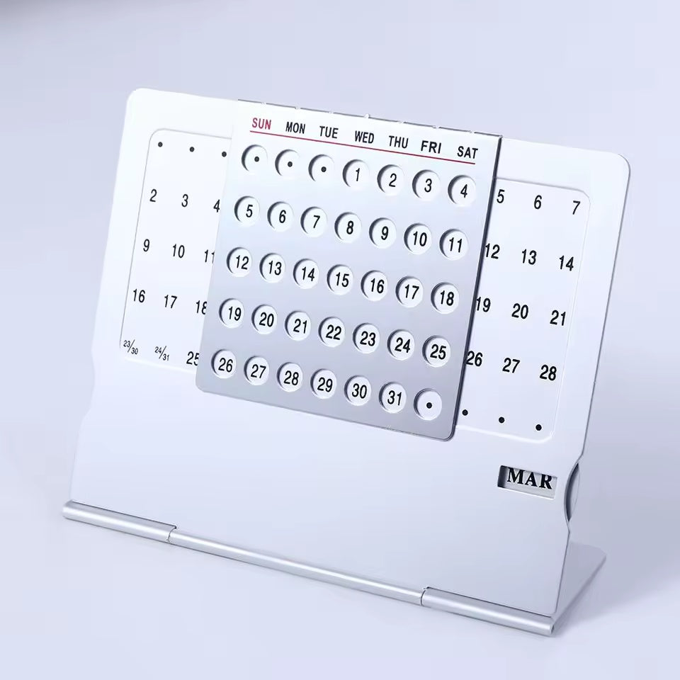 Aluminum Rotating Dial Perpetual Desk Calendar - Image 4
