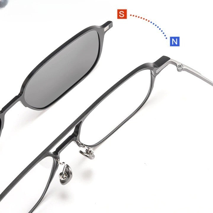 Pure Titanium Magnetic Clip-On Glasses