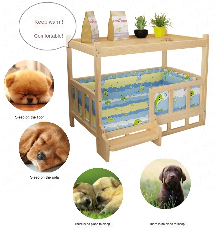 Furry Friend Detachable Pet Wooden Table Bed - Image 8