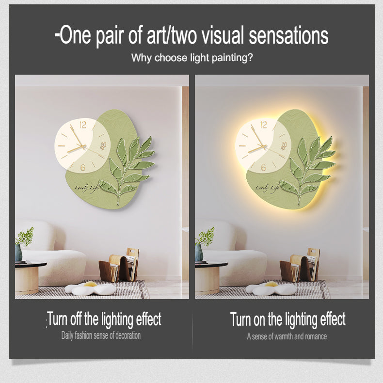 Elegant Leaf LED Silent Wall Clock - Image 5