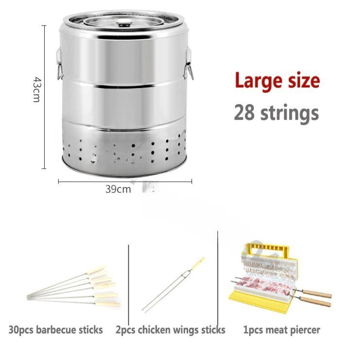 Smokeless BBQ Time Stainless Steel Camping Grill - Image 6