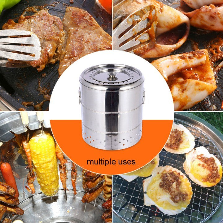 Smokeless BBQ Time Stainless Steel Camping Grill - Image 2