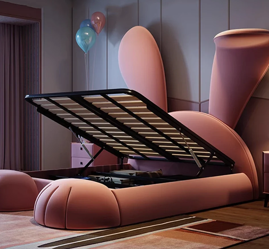 Fancy Pink Rabbit Modern Bed