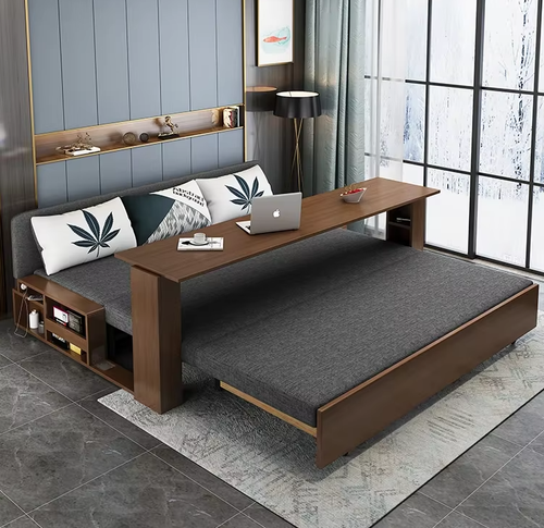 Modern Space Saving Transformable Wooden Foldable Sofa Bed - Image 0