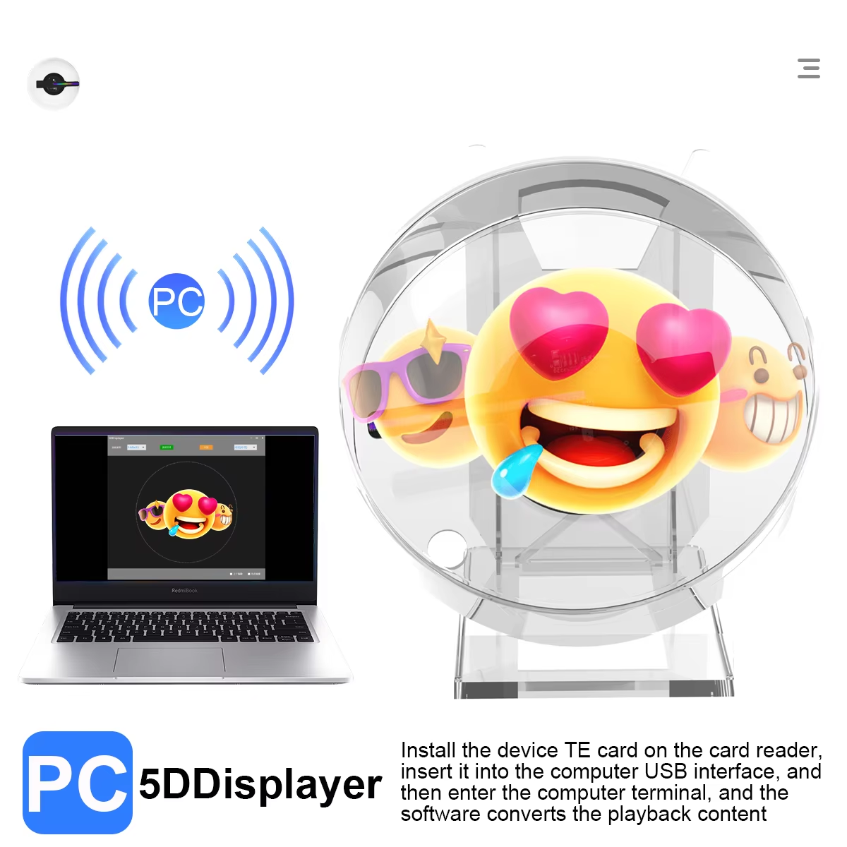 Mini 3D WiFi Display Remote Hologram Fan