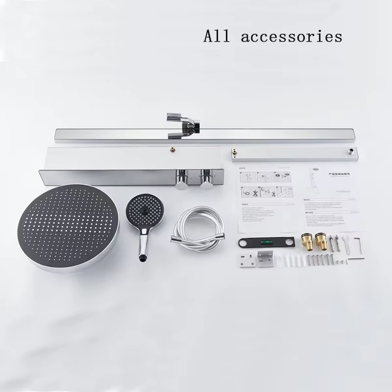 Chrome Rain Thermostatic Shower Set - Image 7