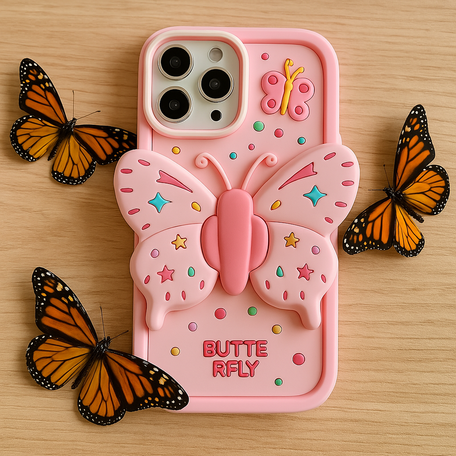 Lovely 3D Folded Butterfly Shockproof iPhone Case - Image 2