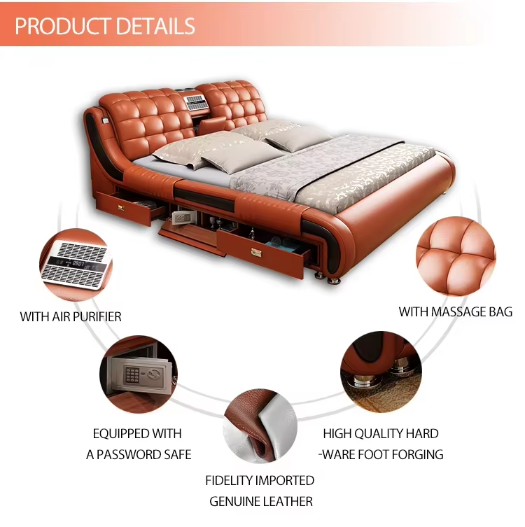 Ultimate Comfort Leather Smart Massager Bed - Image 3