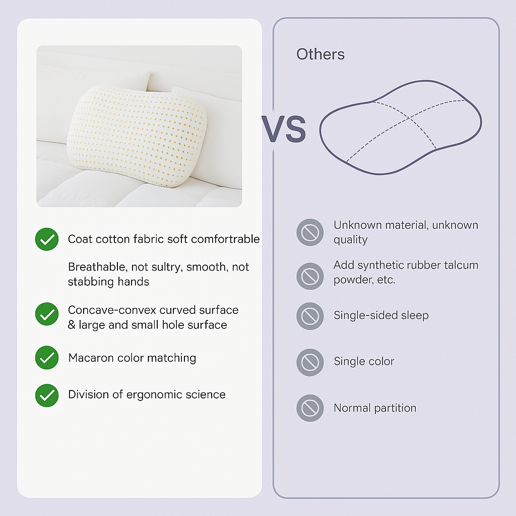 Therapeutic Cotton Cover Natural Latex Pillow - Image 3