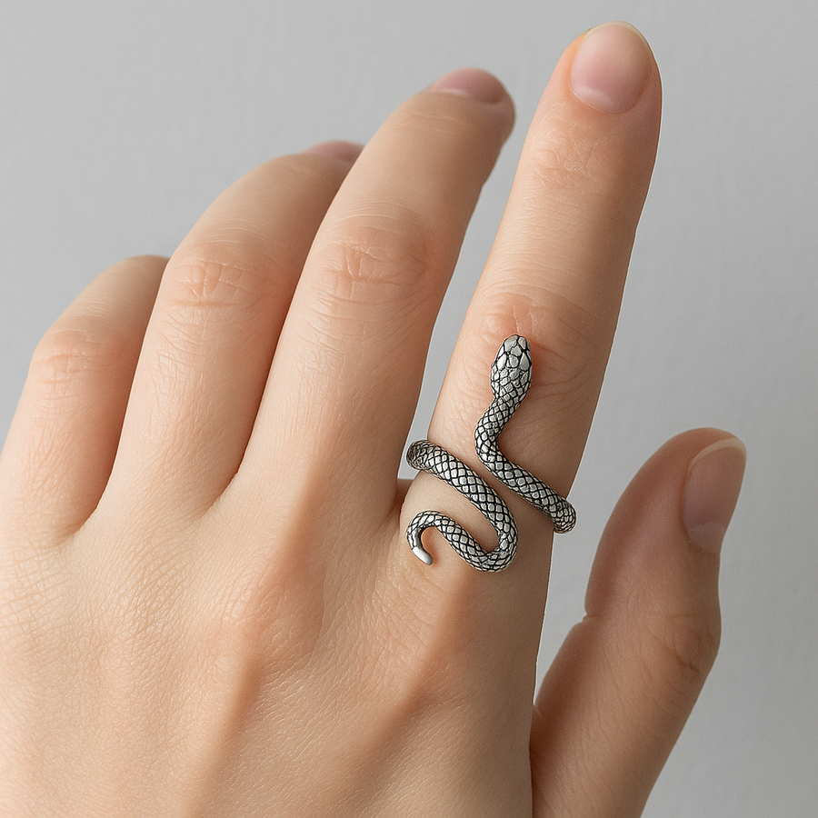 Textured Snake Steel Ring - Image 2
