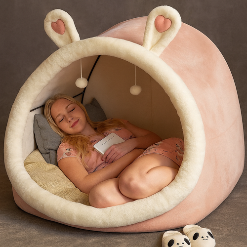 Rabbit Nest Comfy Plush Lazy House Tent - Image 0