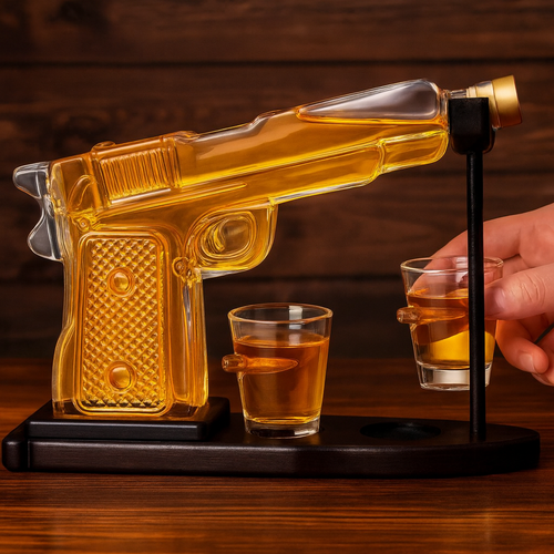 Gun Shape Bullet Glass Decanter Set - Image 0