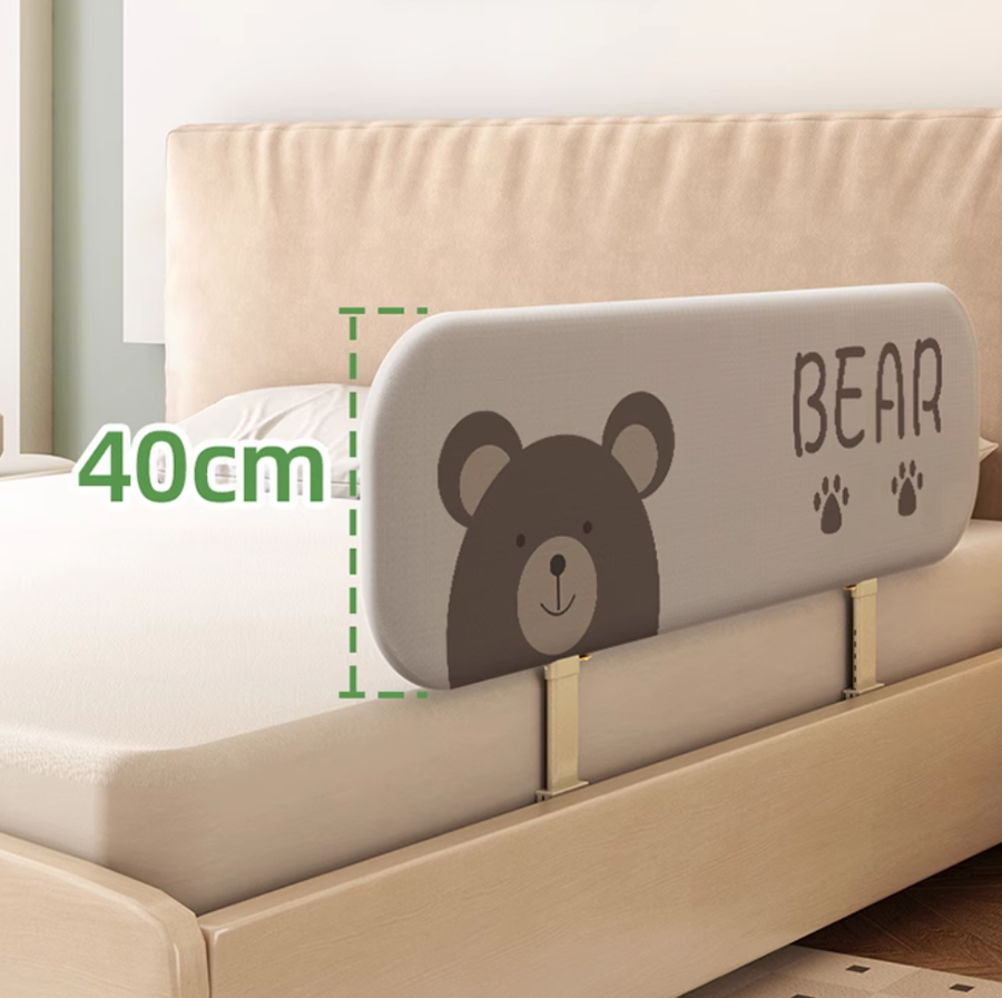 Cute Bear Anti-Fall Foldable Safety Bed Fence - Image 4