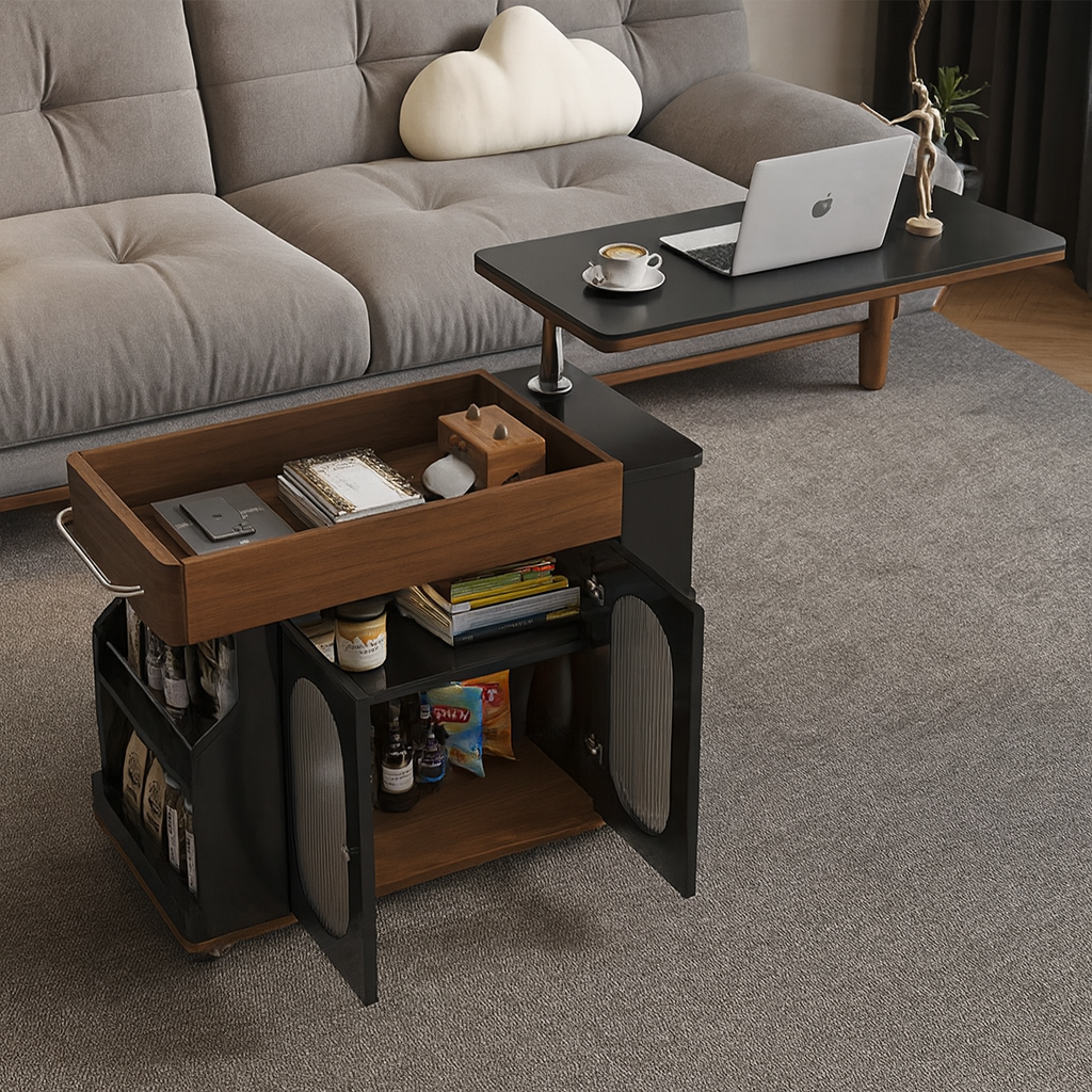 Vintage Style Lift-Top Hidden Storage Coffee Work Table - Image 0