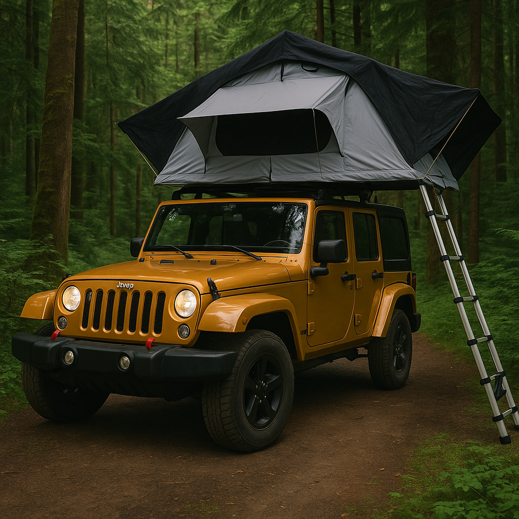 Quick Setup All-Weather Camping Foldable Car Roof Tent - Image 0