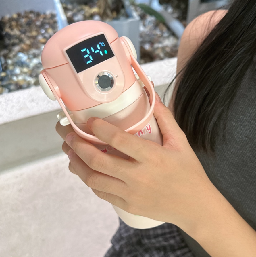 Fingerprint Lock Smart Temperature Display Kids Water Bottle - Image 1