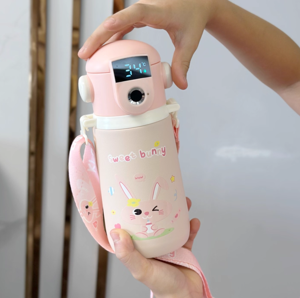 Fingerprint Lock Smart Temperature Display Kids Water Bottle - Image 0