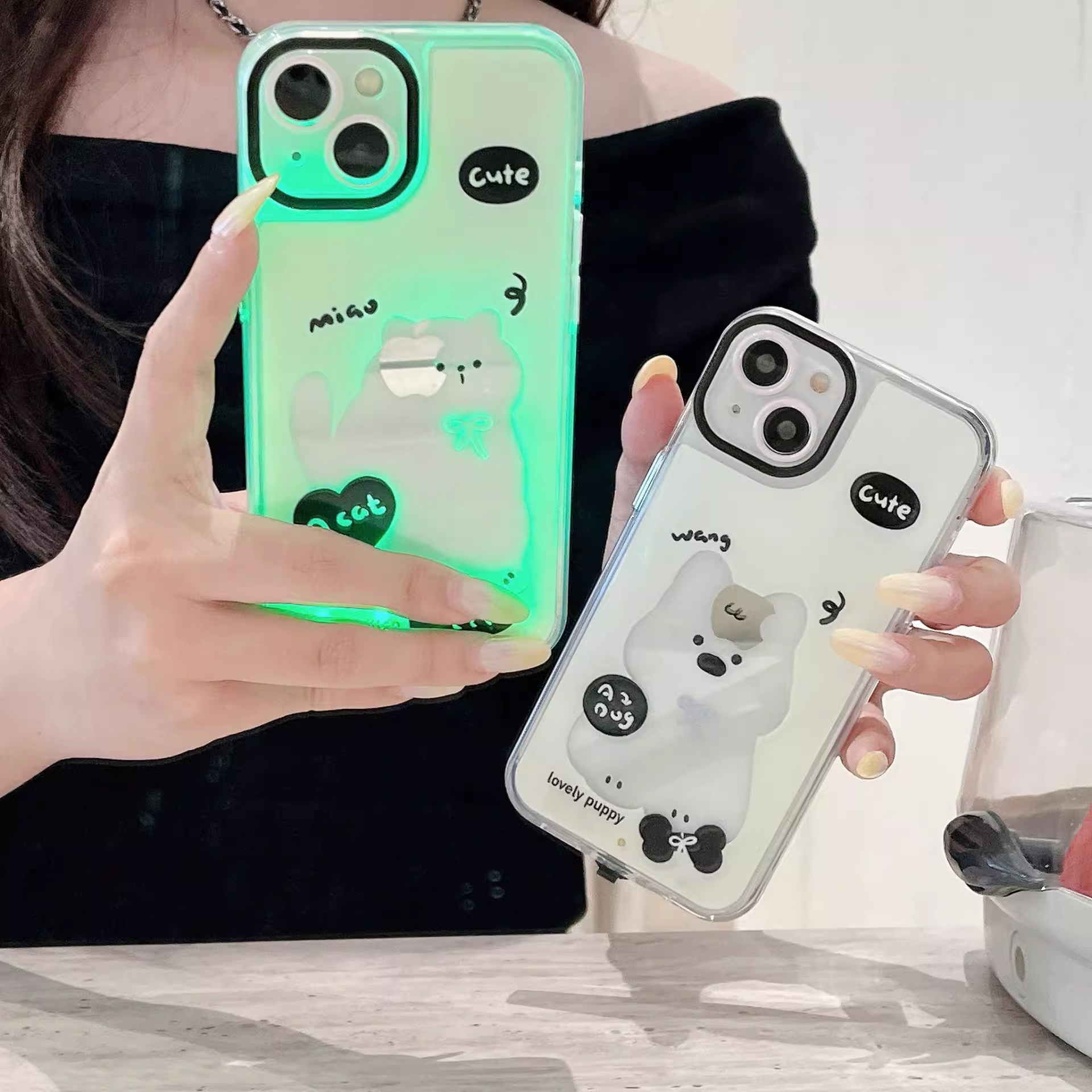 Neon Paws Cat Lover Luminous Phone Case - Image 3