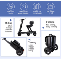 Tri-Wheel Foldable Padded Seat Electric Mobility Scooter - Image 3