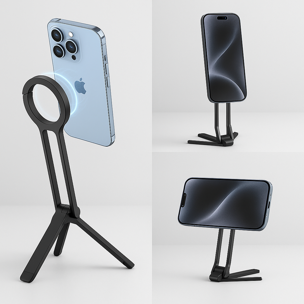Pocket Size Clip-On Magnetic Foldable Tripod - Image 2
