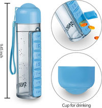 Weekly Pill Organizer Travel Water Bottle - Image 2