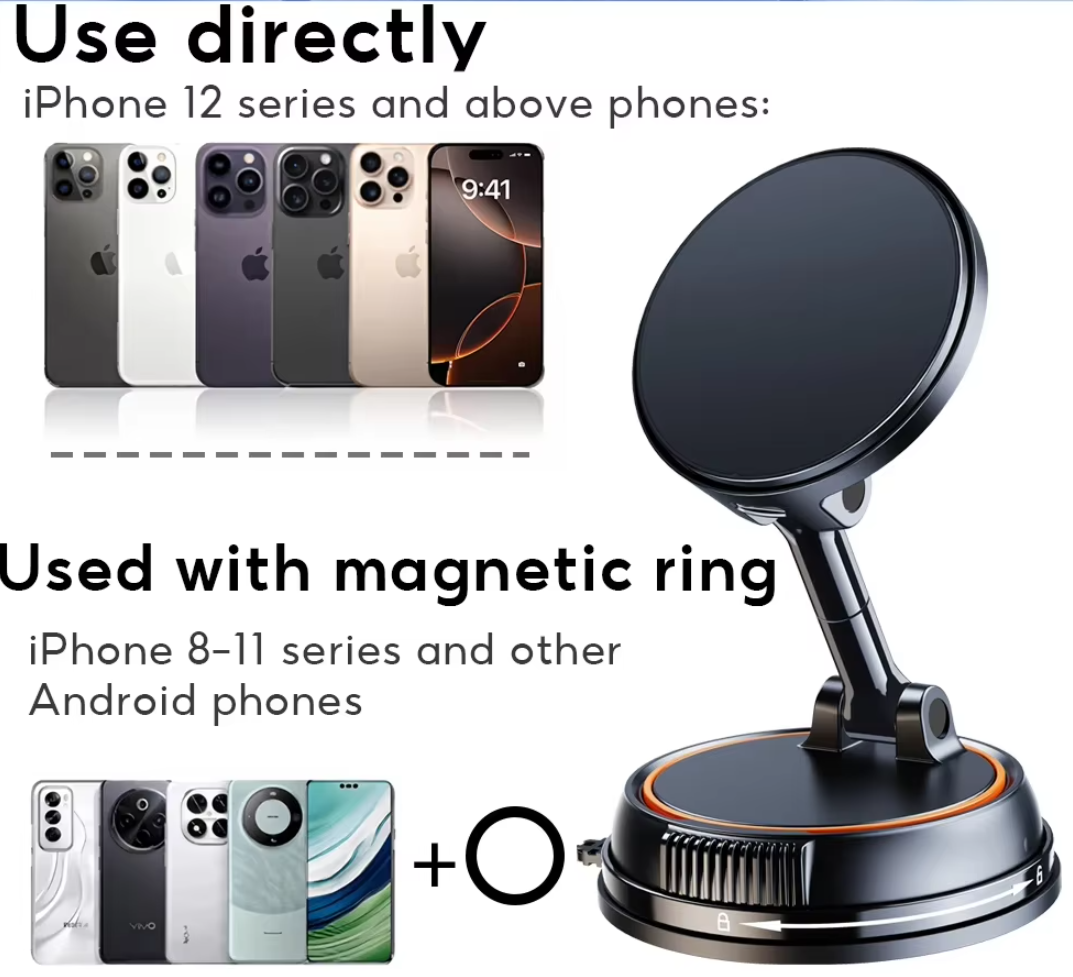 Strong Suction Wireless Car Magnetic Charging Phone Holder - Image 6