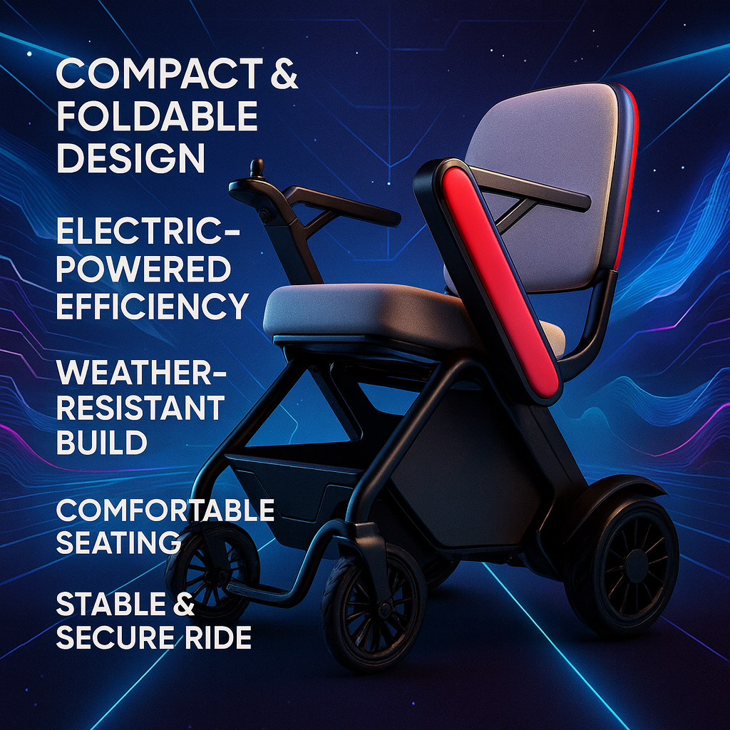 Secure Way Compact Foldable Electric Weather-Resistant Travel Scooter - Image 3