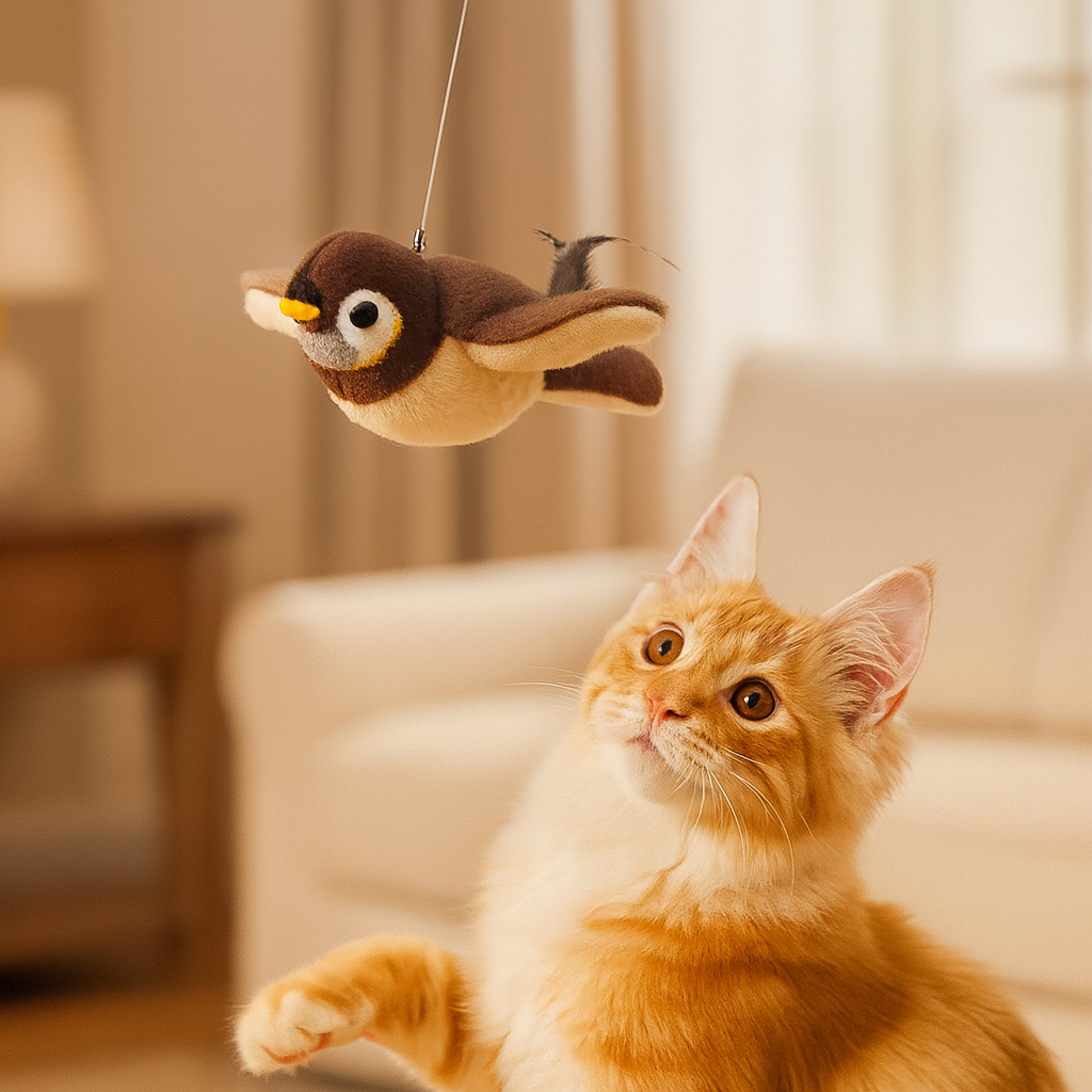 Motion-Activated Chirping Bird Interactive Cat Toy - Image 0