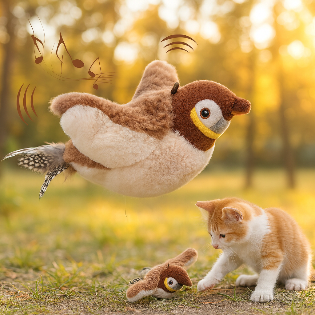 Motion-Activated Chirping Bird Interactive Cat Toy - Image 1